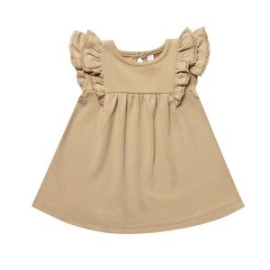 Quincy Mae Tan Ruffle Sleeve Infant Dress 18-24m